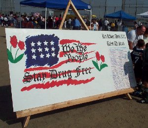 US flag reads: We the People Stay Drug Free